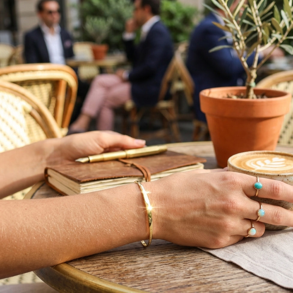 14k Gold Fill Hammered Bangle Bracelet