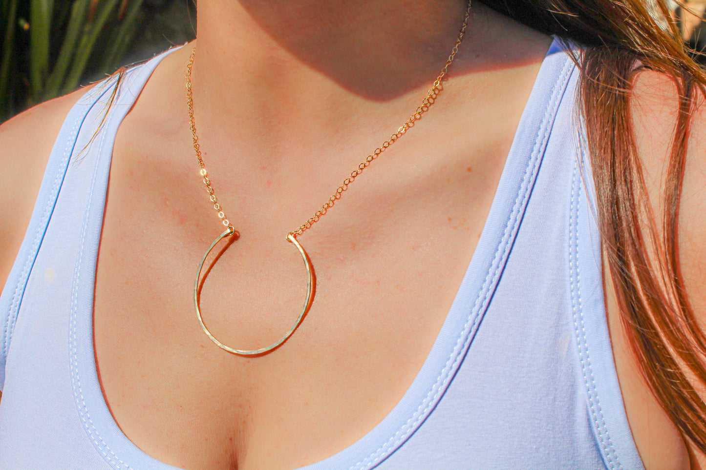 Large Gold Filled Open Circle necklace