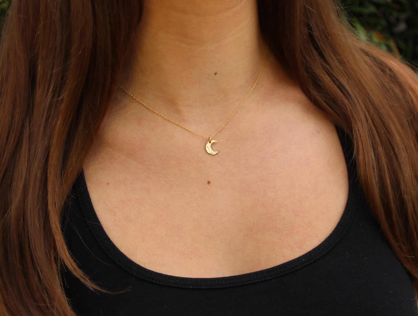 Tiny Gold Filled Moon Necklace