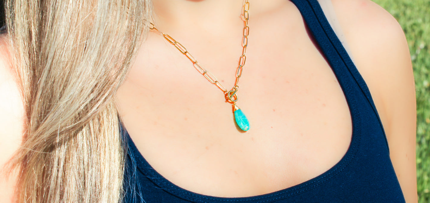 Amazonite Paperclip Chain Necklace