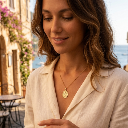 Tiny St Christopher Necklace, 14k Gold Fill, Sterling Silver