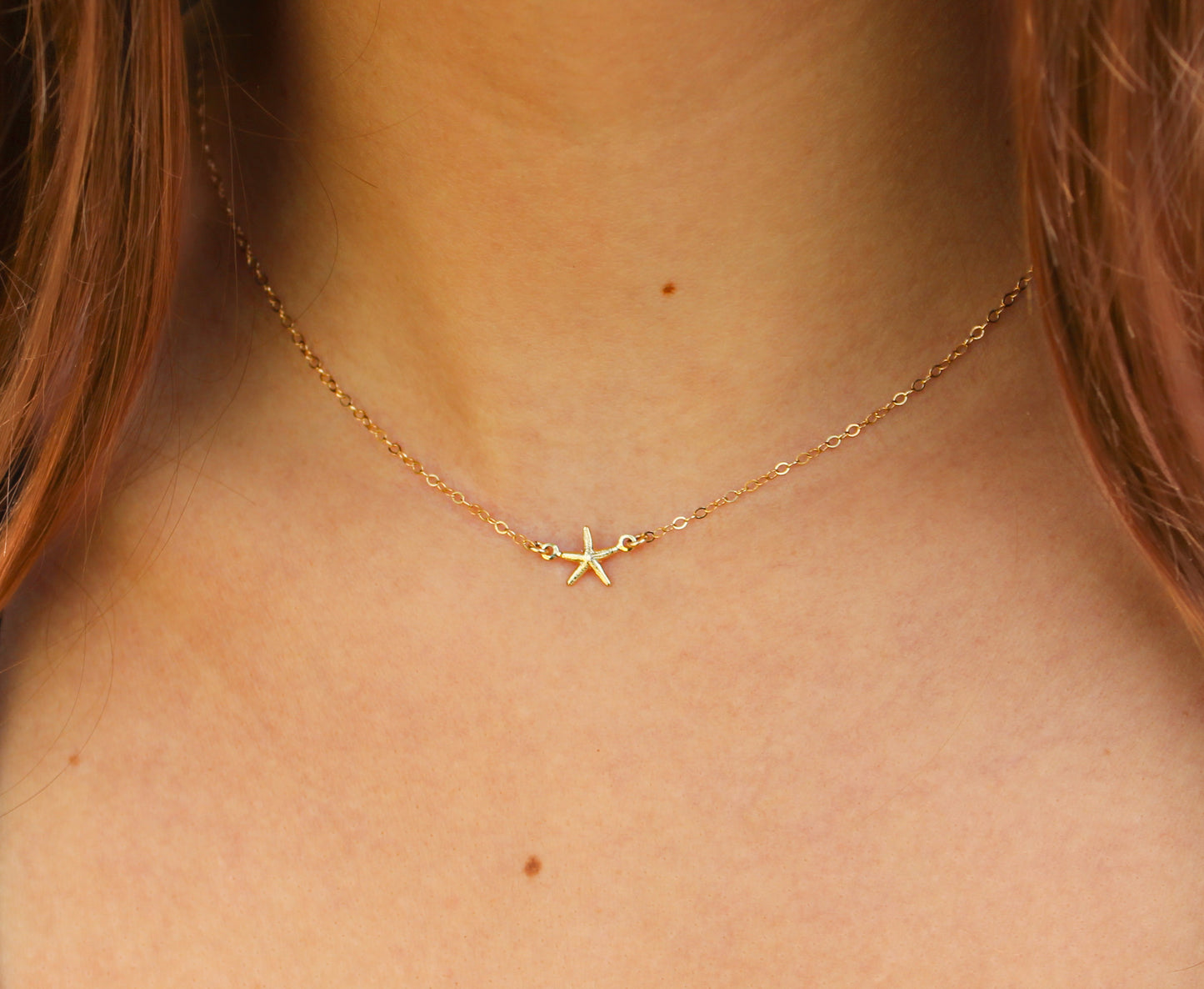 Tiny Gold Filled Starfish Necklace