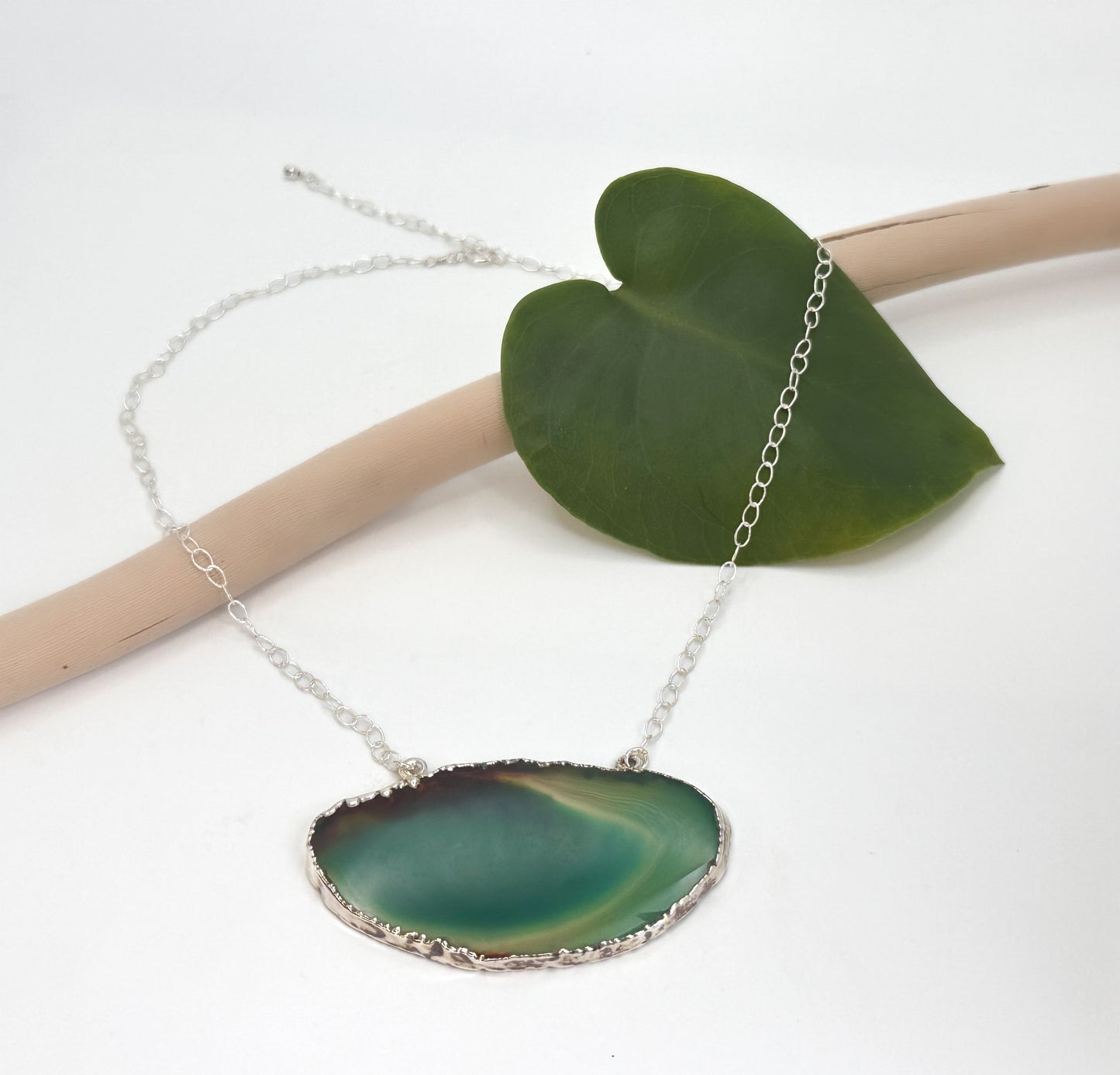 Green Agate Statement Necklace