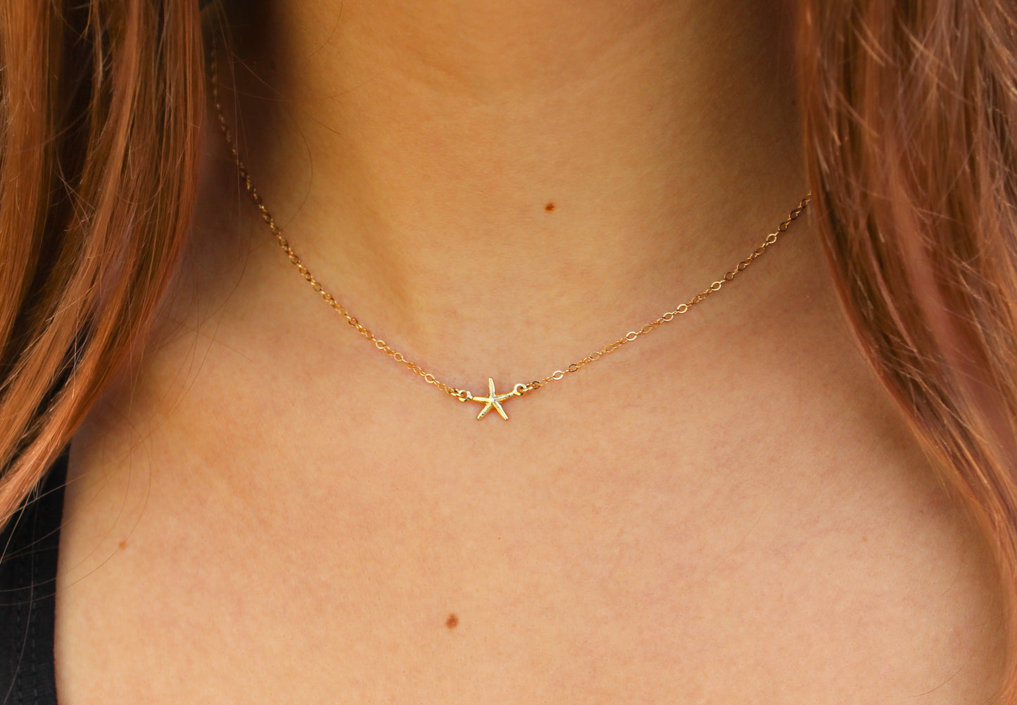 Tiny Gold Filled Starfish Necklace