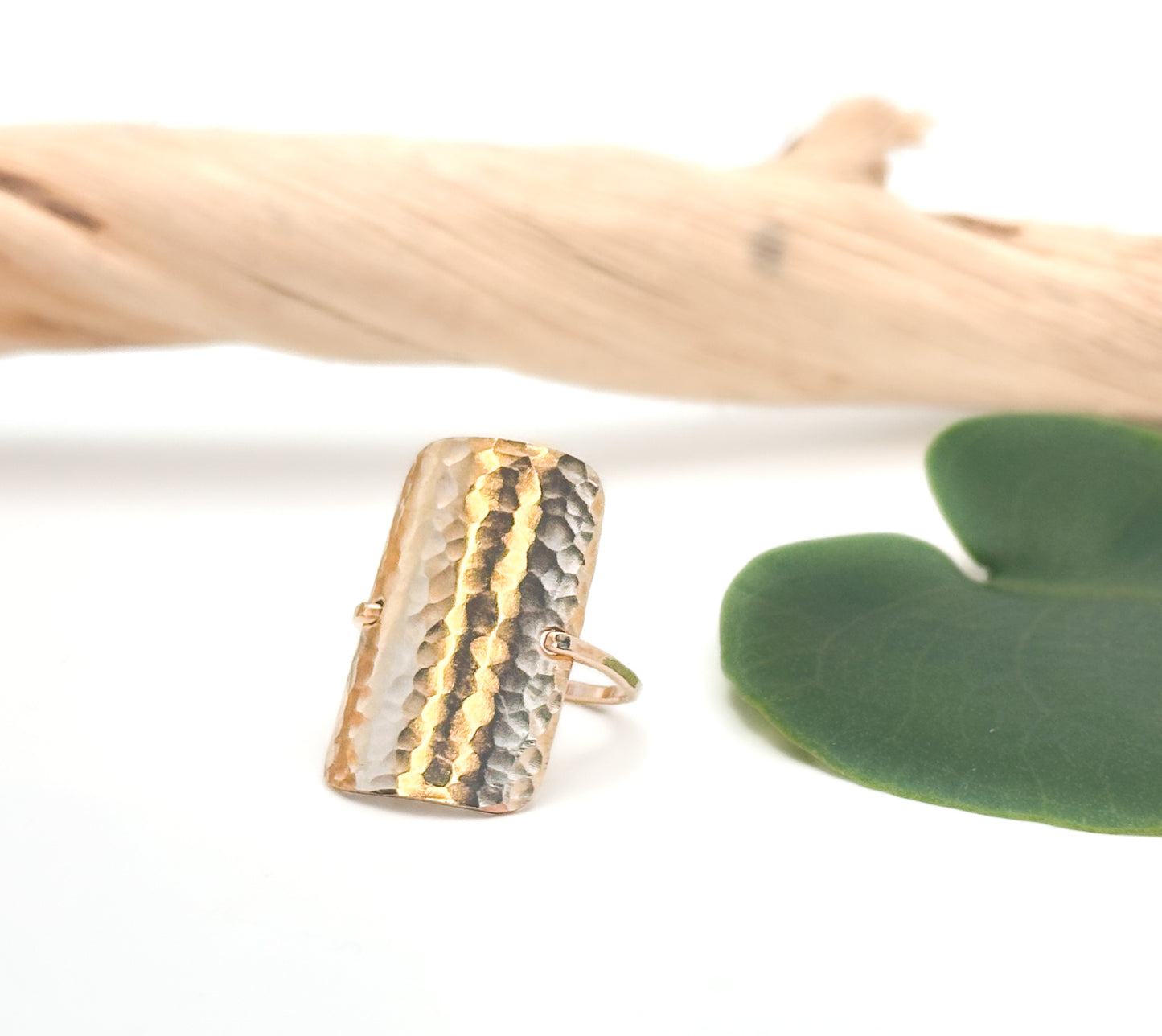 Gold Filled Rectangle Shield Ring