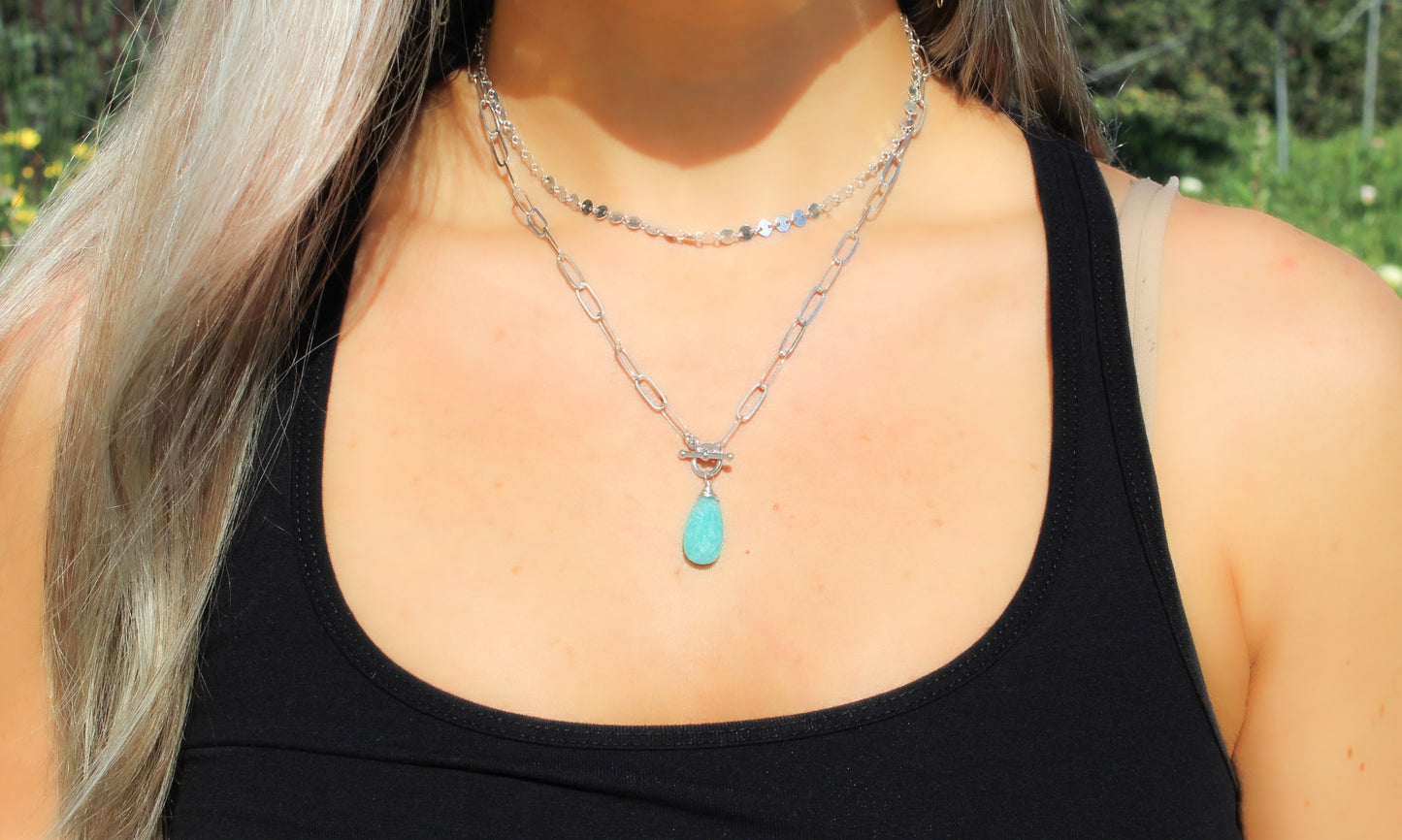 Amazonite Paperclip Chain Necklace