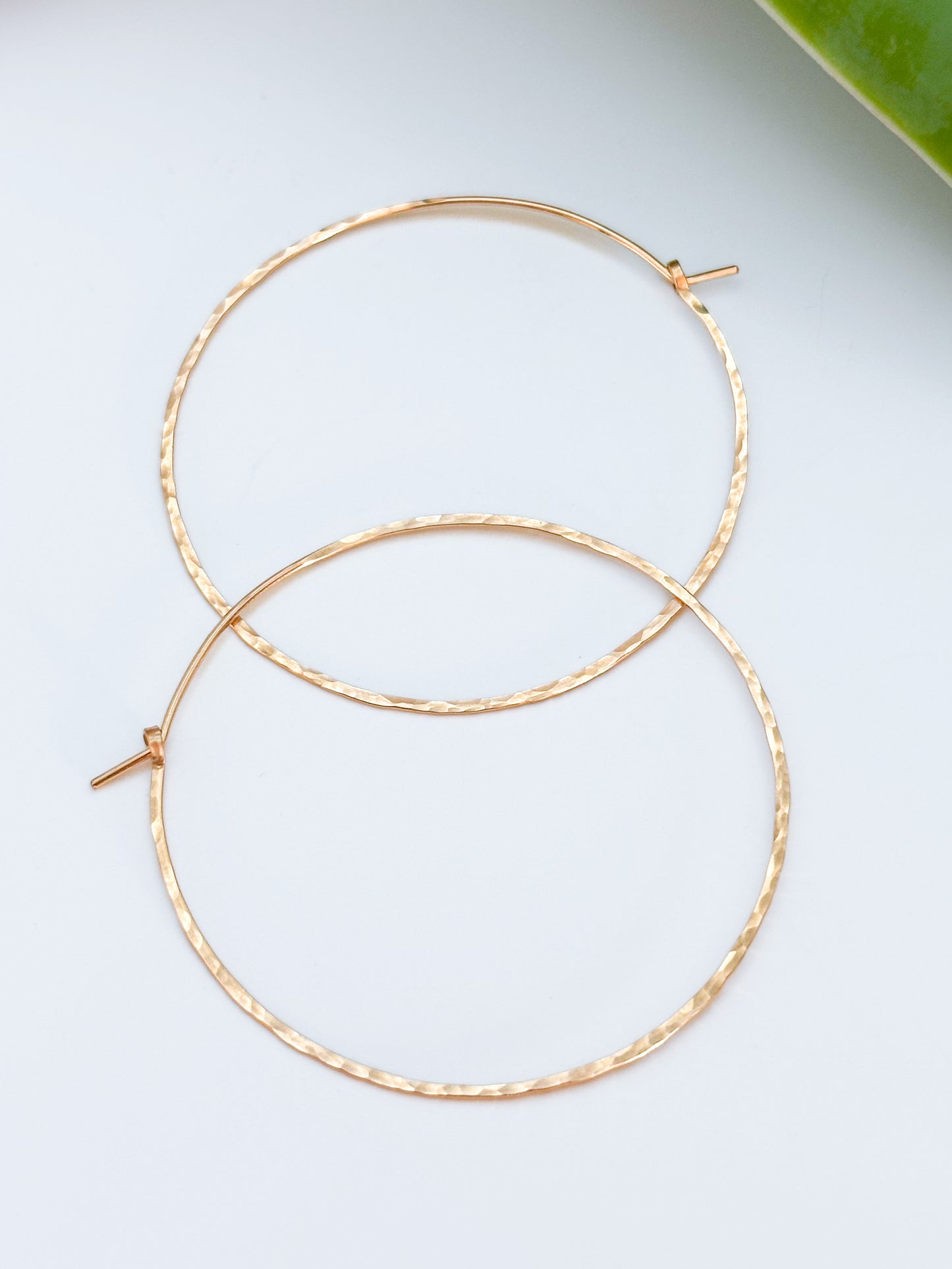 Gold Hoop Earrings, Dainty Hammered Hoops