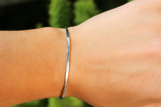 Sterling Silver Hammered Bangle Bracelet