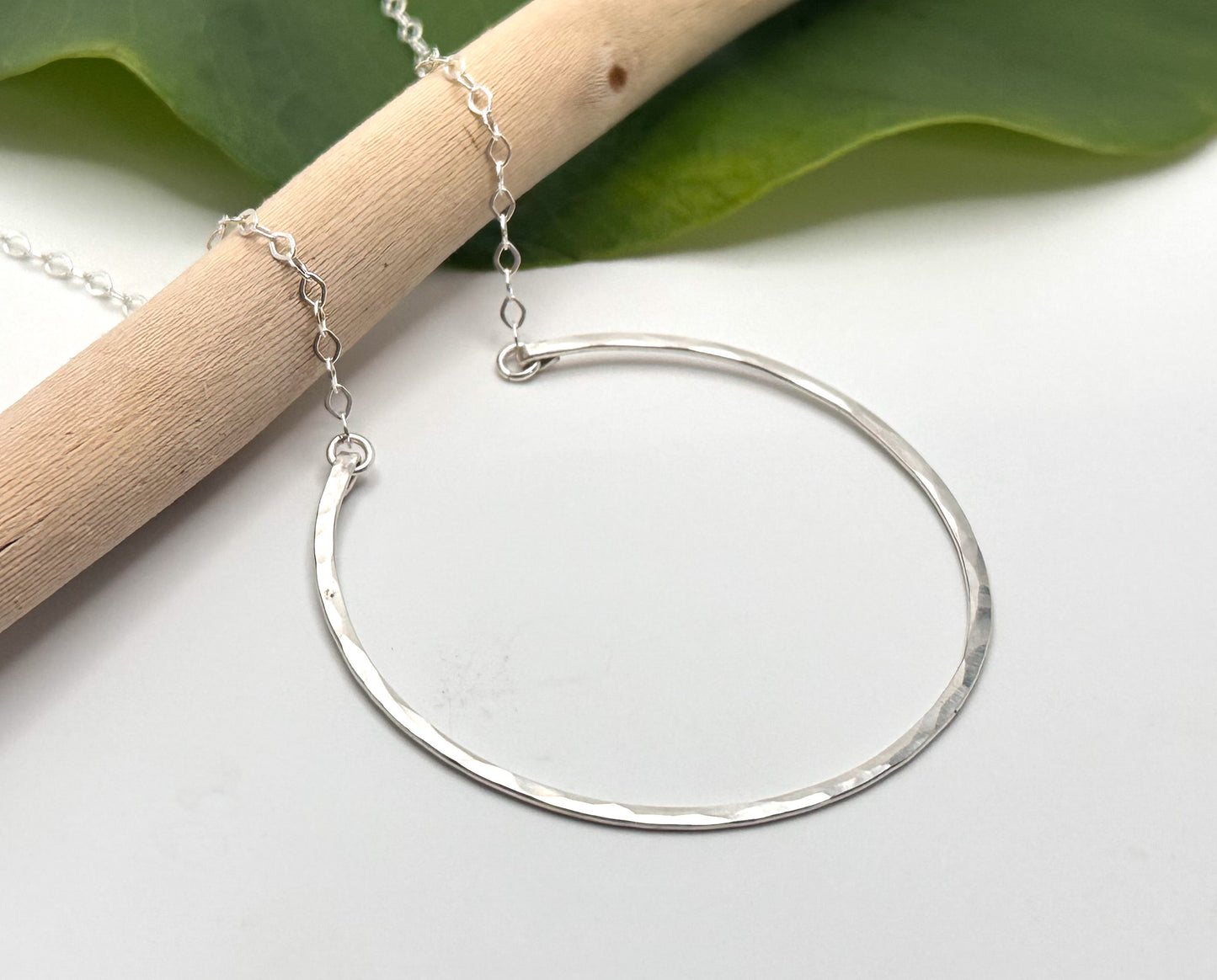 Large Sterling Silver Open Circle necklace