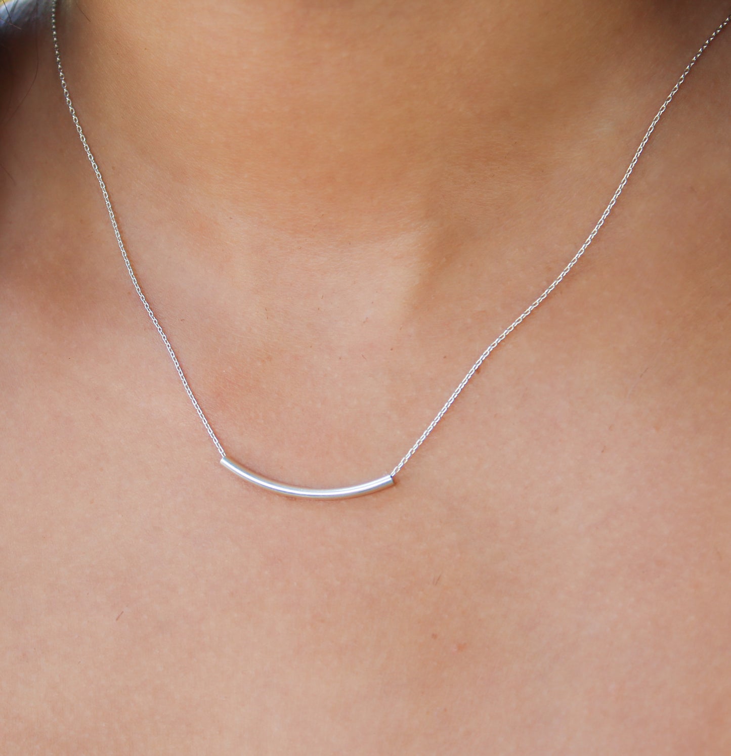 Dainty Tube Necklace, Gold, Silver, Mixed Metal