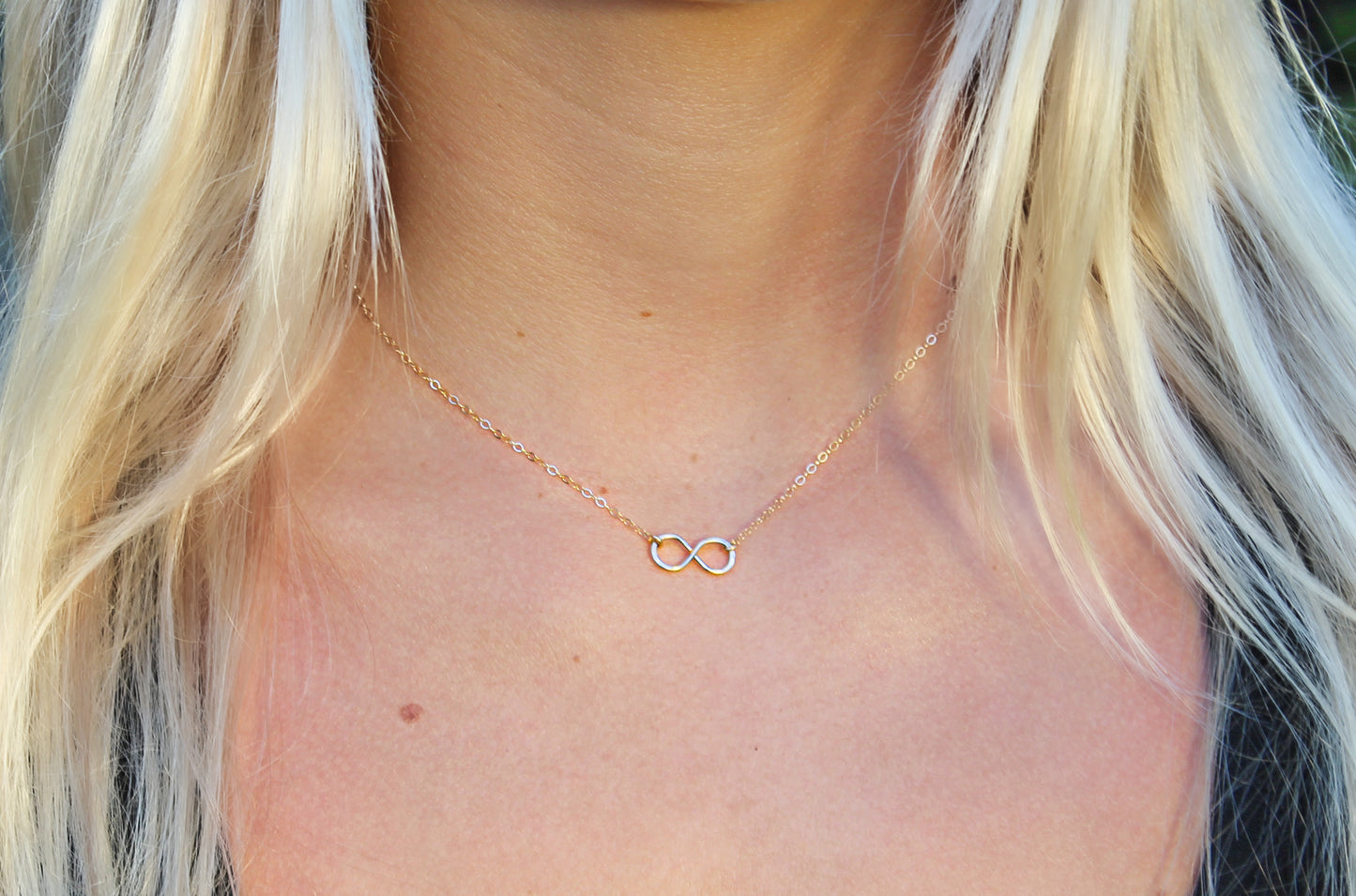 Tiny 14k Gold Filled Infinity Necklace