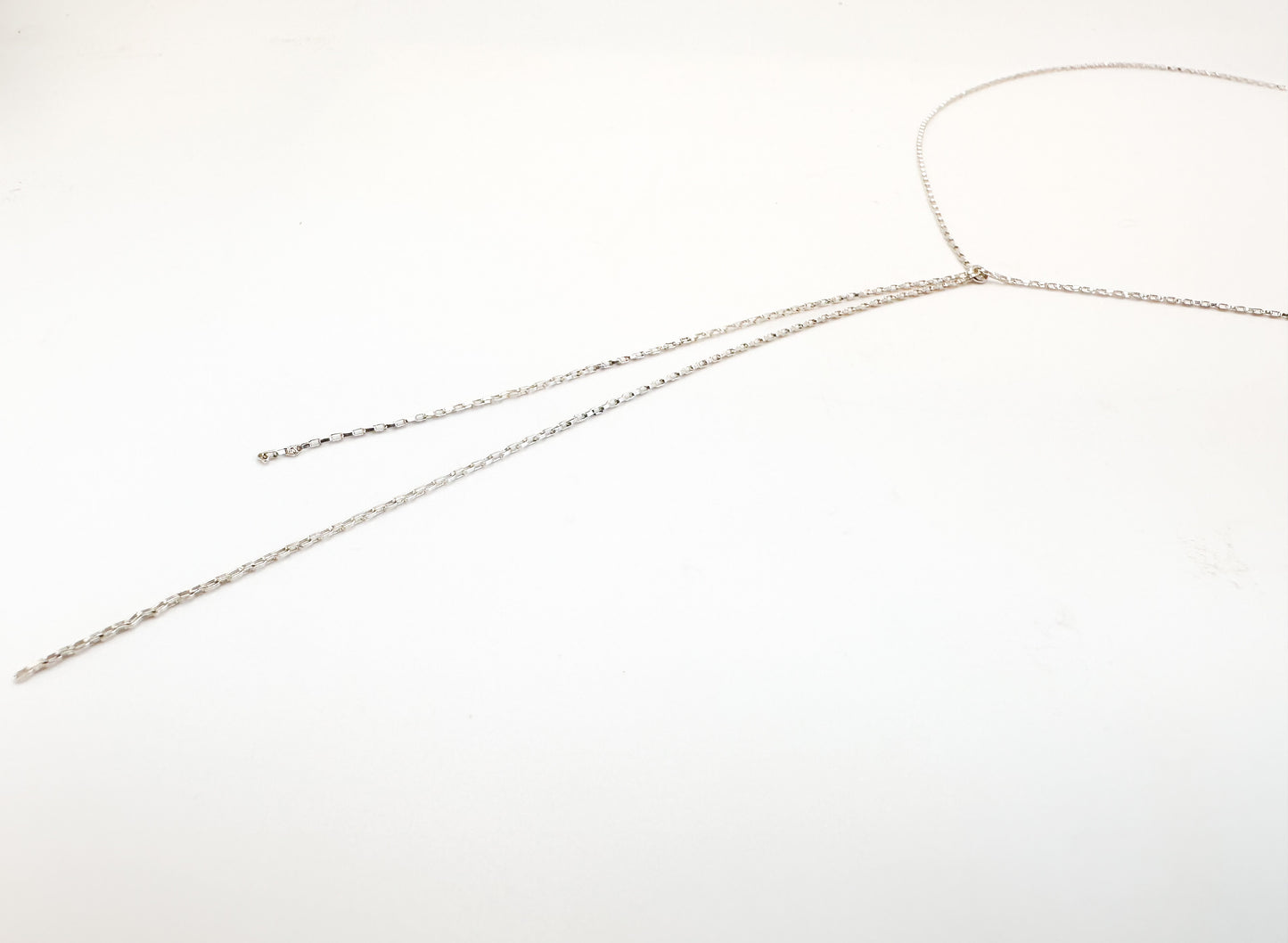 Dainty Sterling Silver Double Strand Y-Necklace