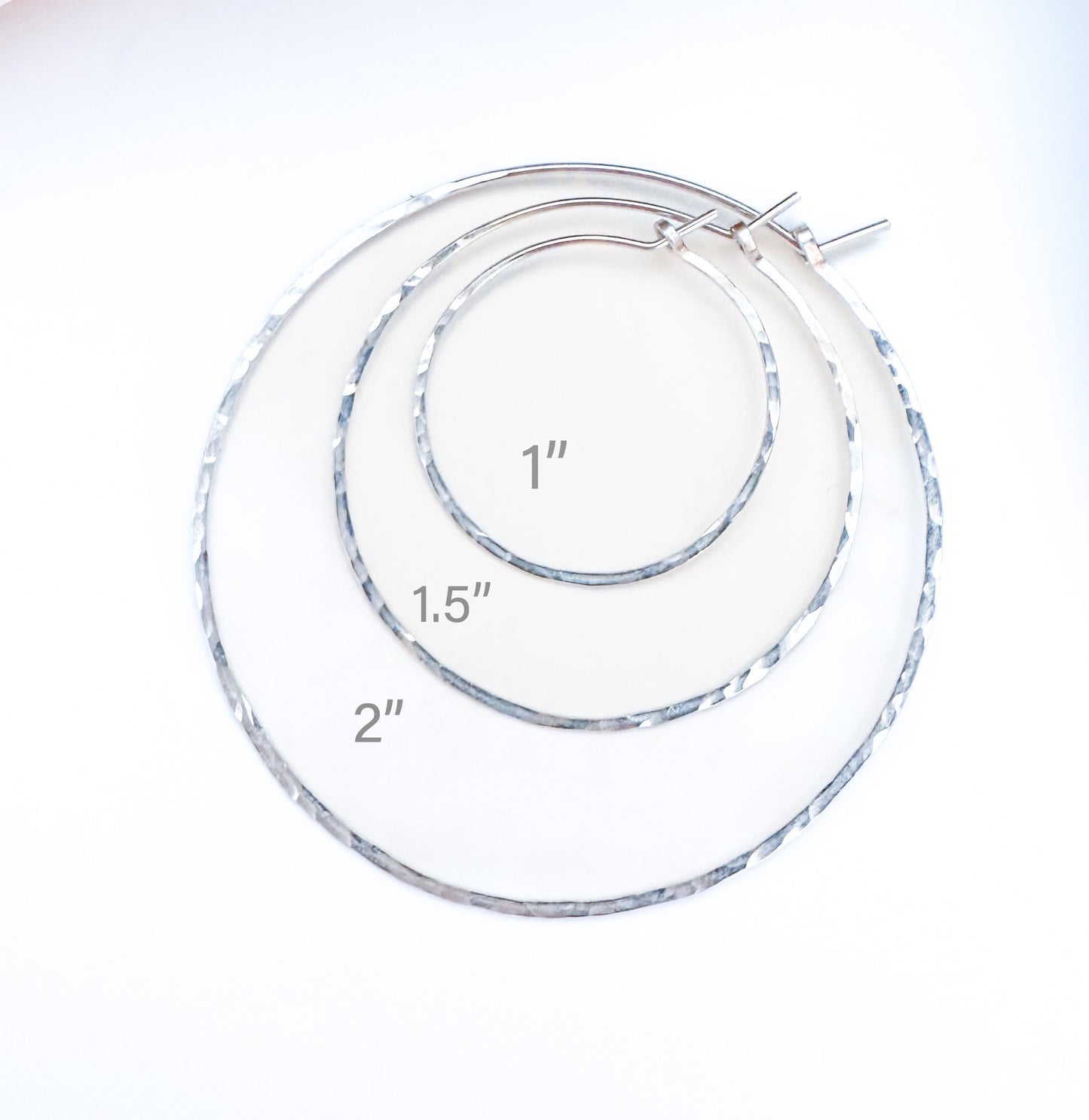 Thin Sterling Silver Hoop Earrings, 3 Sizes