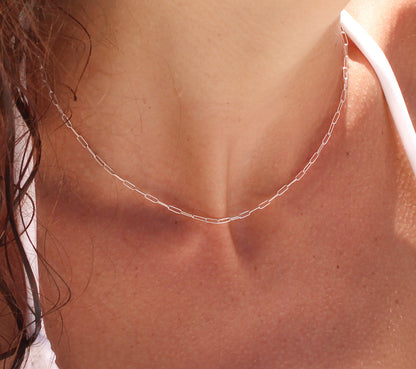 Sterling Silver Paperclip Chain, Small, Medium, Large