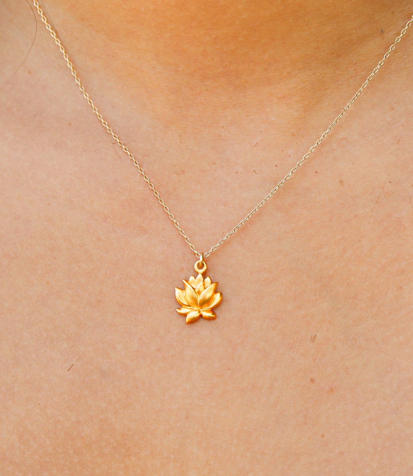 Gold Vermeil Lotus Necklace