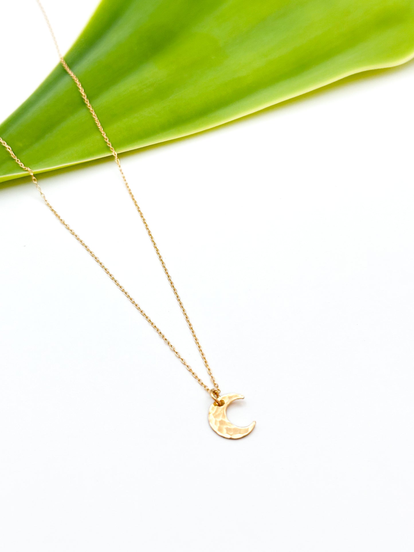 Tiny Gold Filled Moon Necklace