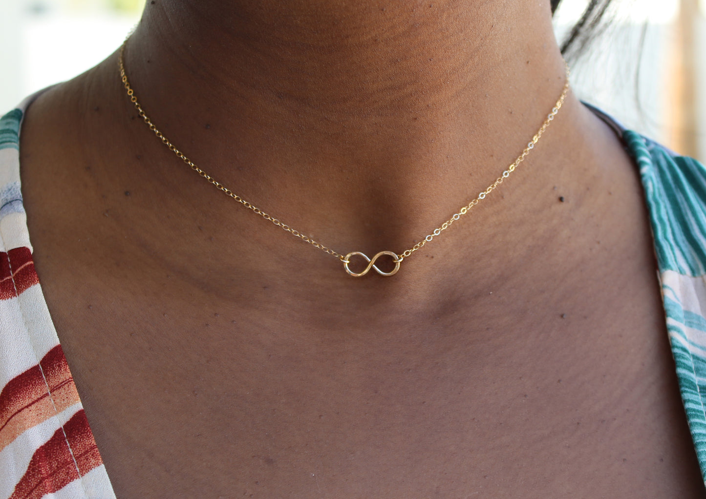 Tiny 14k Gold Filled Infinity Necklace