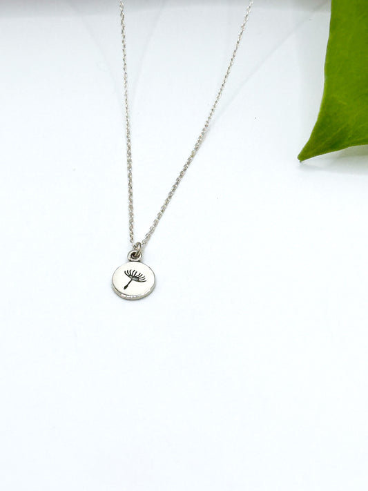Tiny Sterling Dandelion Necklace