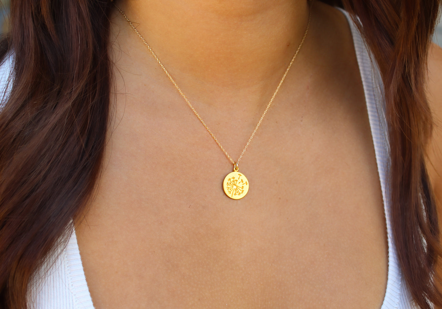 Gold Dandelion Necklace Set, Mother's Necklace