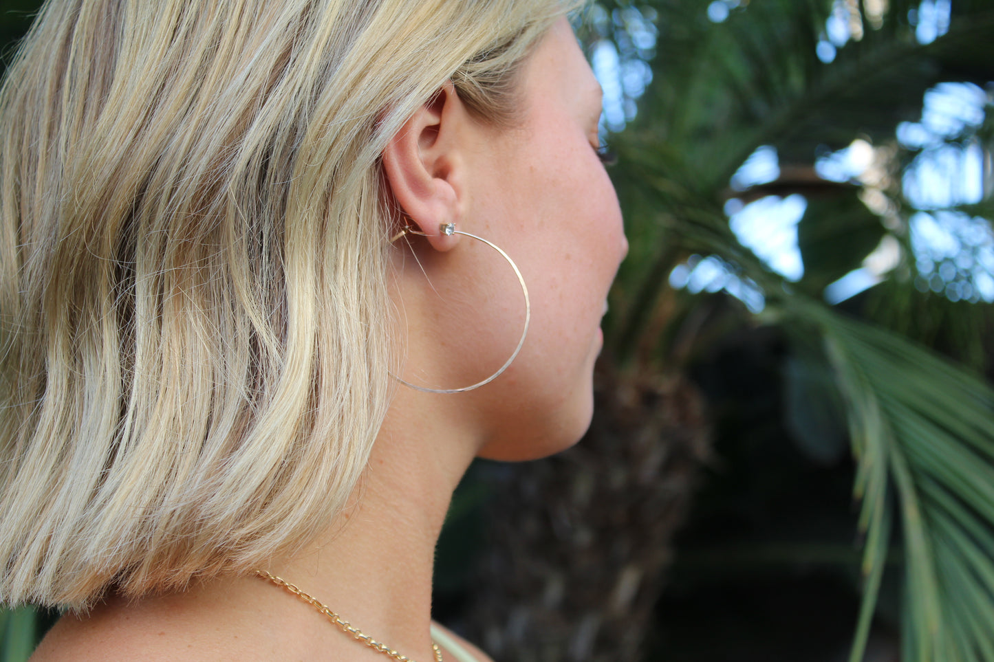 Gold Hoop Earrings, Dainty Hammered Hoops