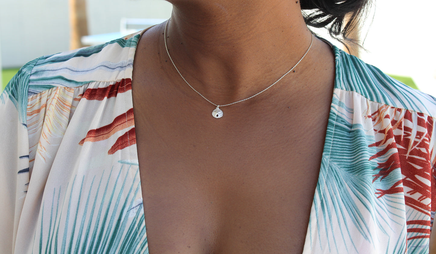 Tiny Sterling Silver Sand Dollar Necklace