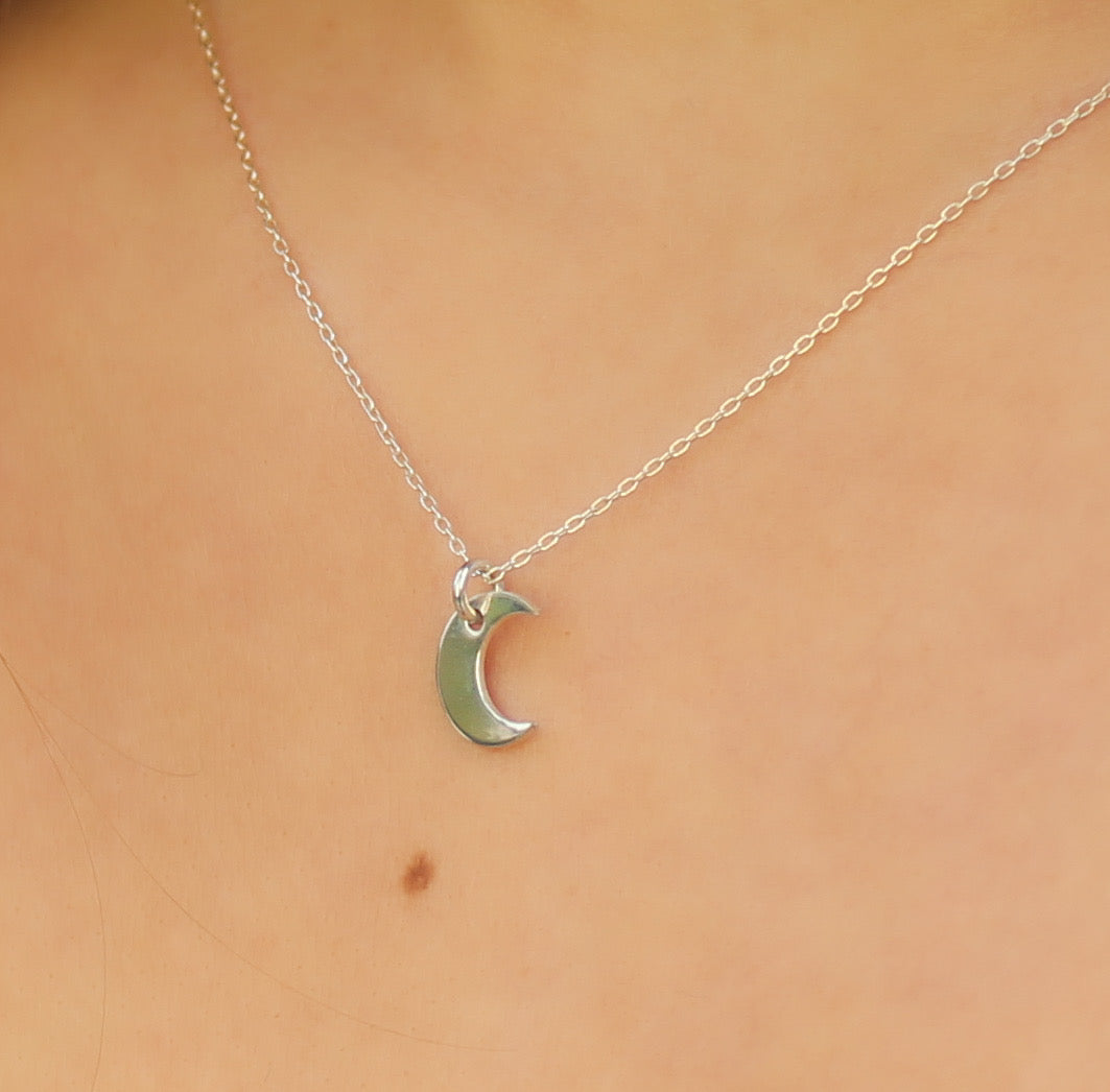 Tiny Gold Filled Moon Necklace