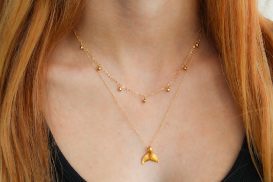 Whale Tail Necklace, Sterling Silver or Gold Vermeil My Store
