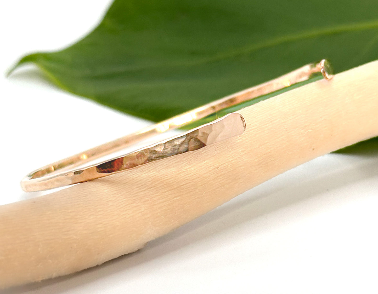 14k Gold Filled Hammerred Cuff Bangle Bracelet