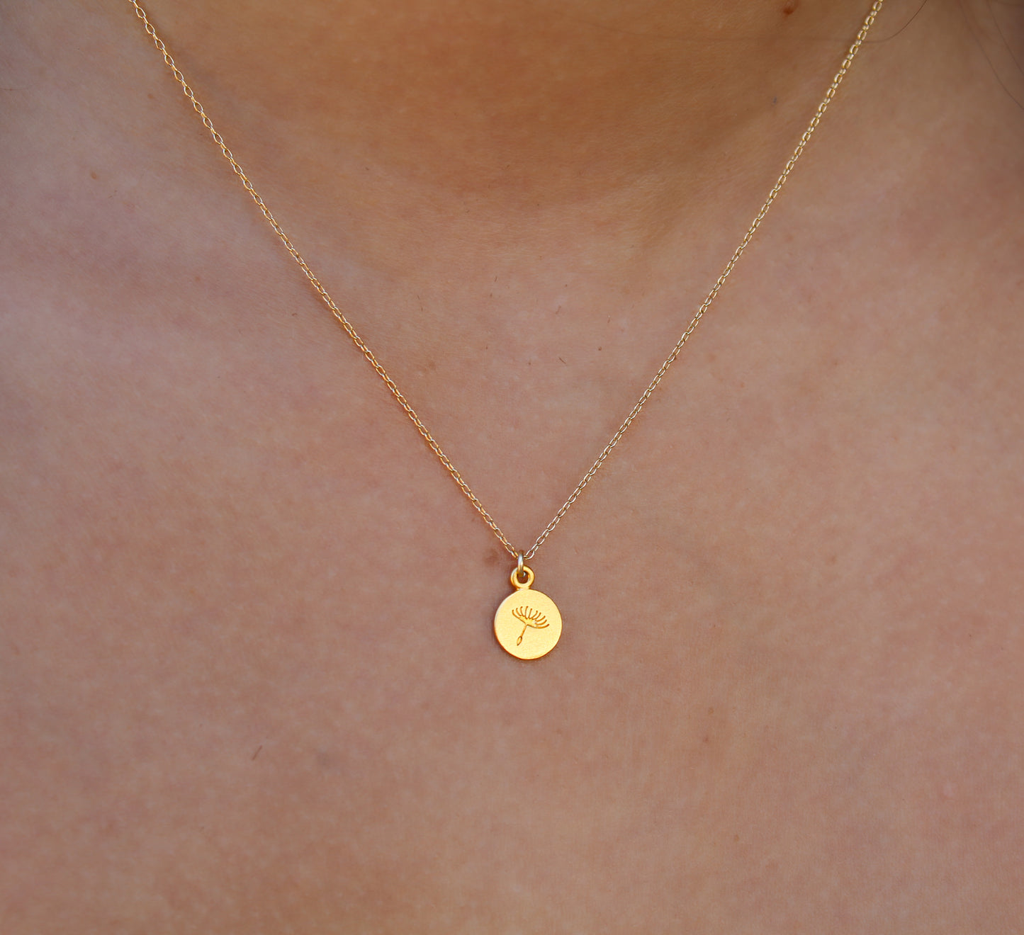 Gold Dandelion Necklace Set, Mother's Necklace