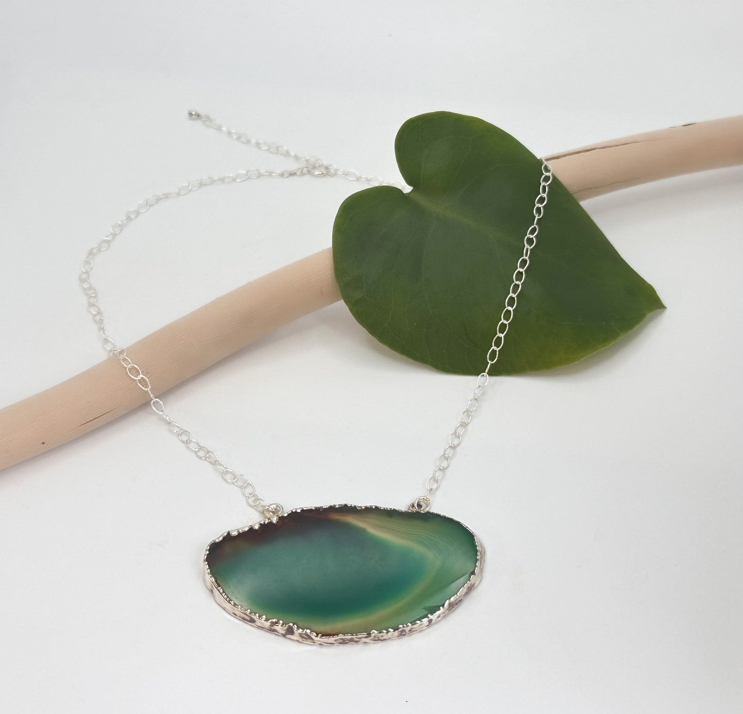 Green Agate Statement Necklace