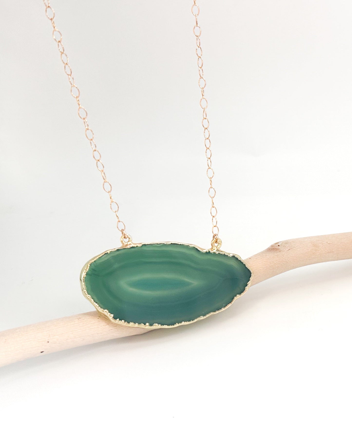 Green Agate Statement Necklace