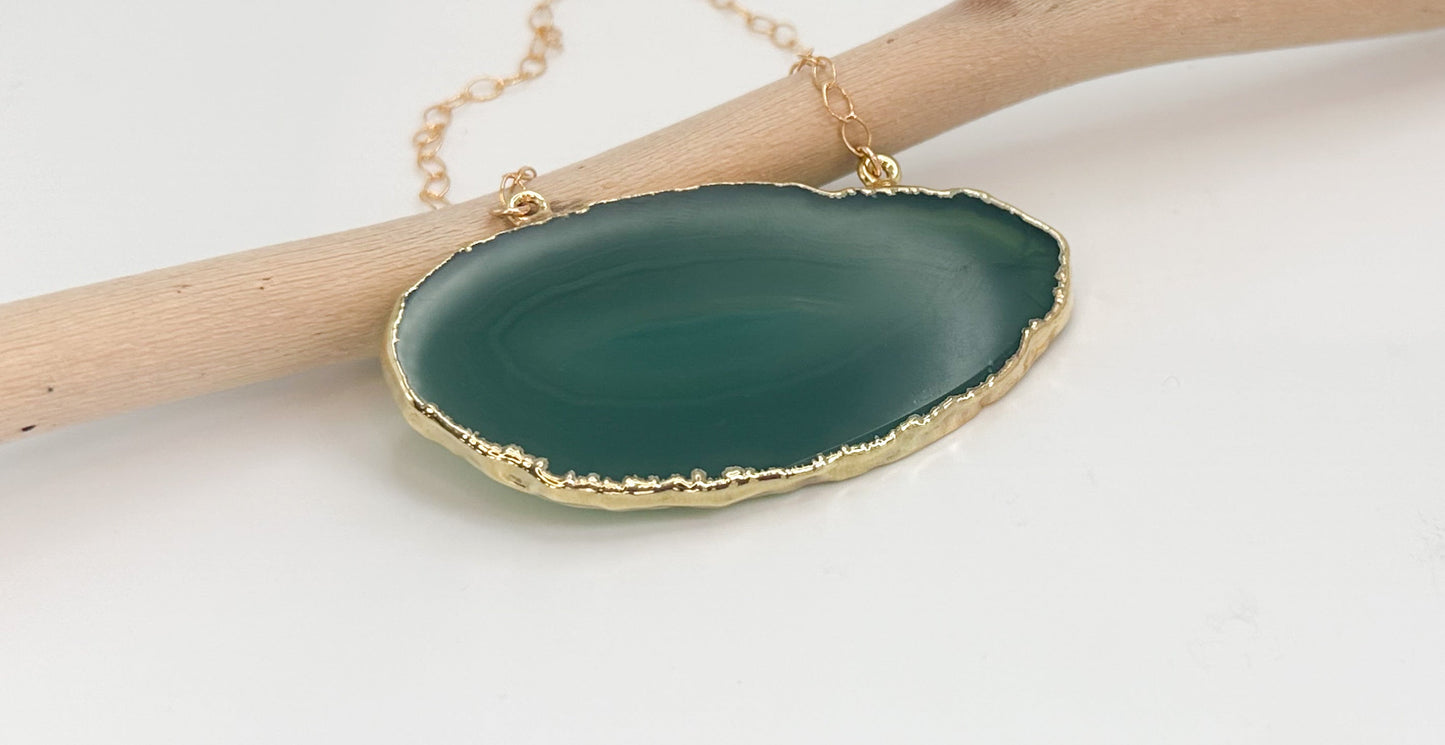 Green Agate Statement Necklace