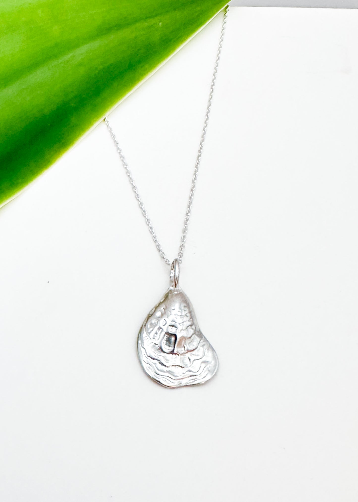 Silver Oyster Shell Necklace