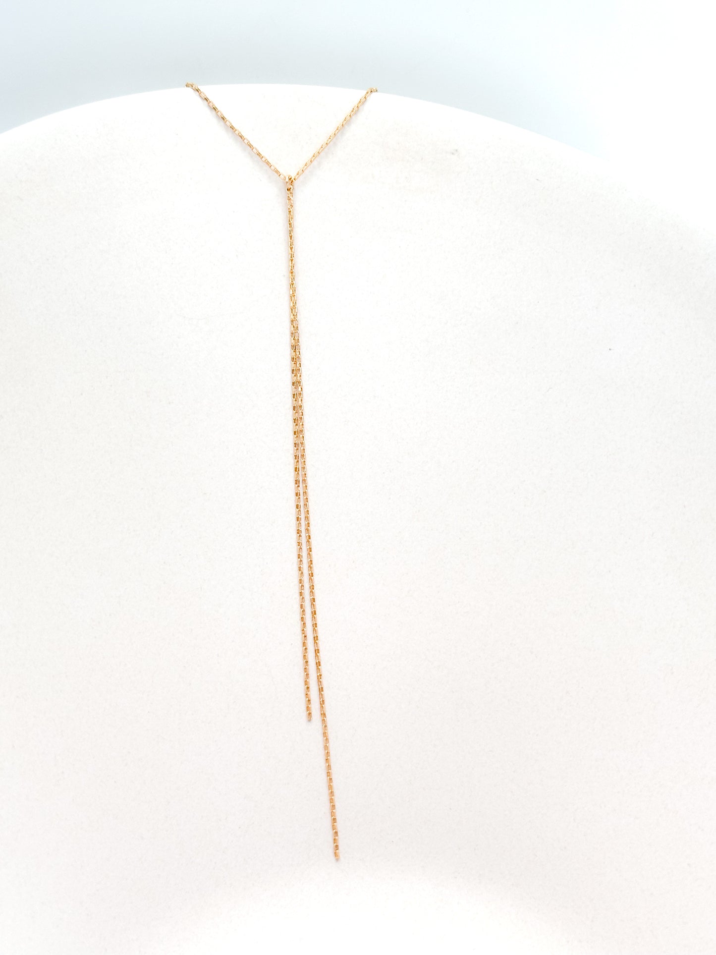 Dainty Sterling Silver Double Strand Y-Necklace