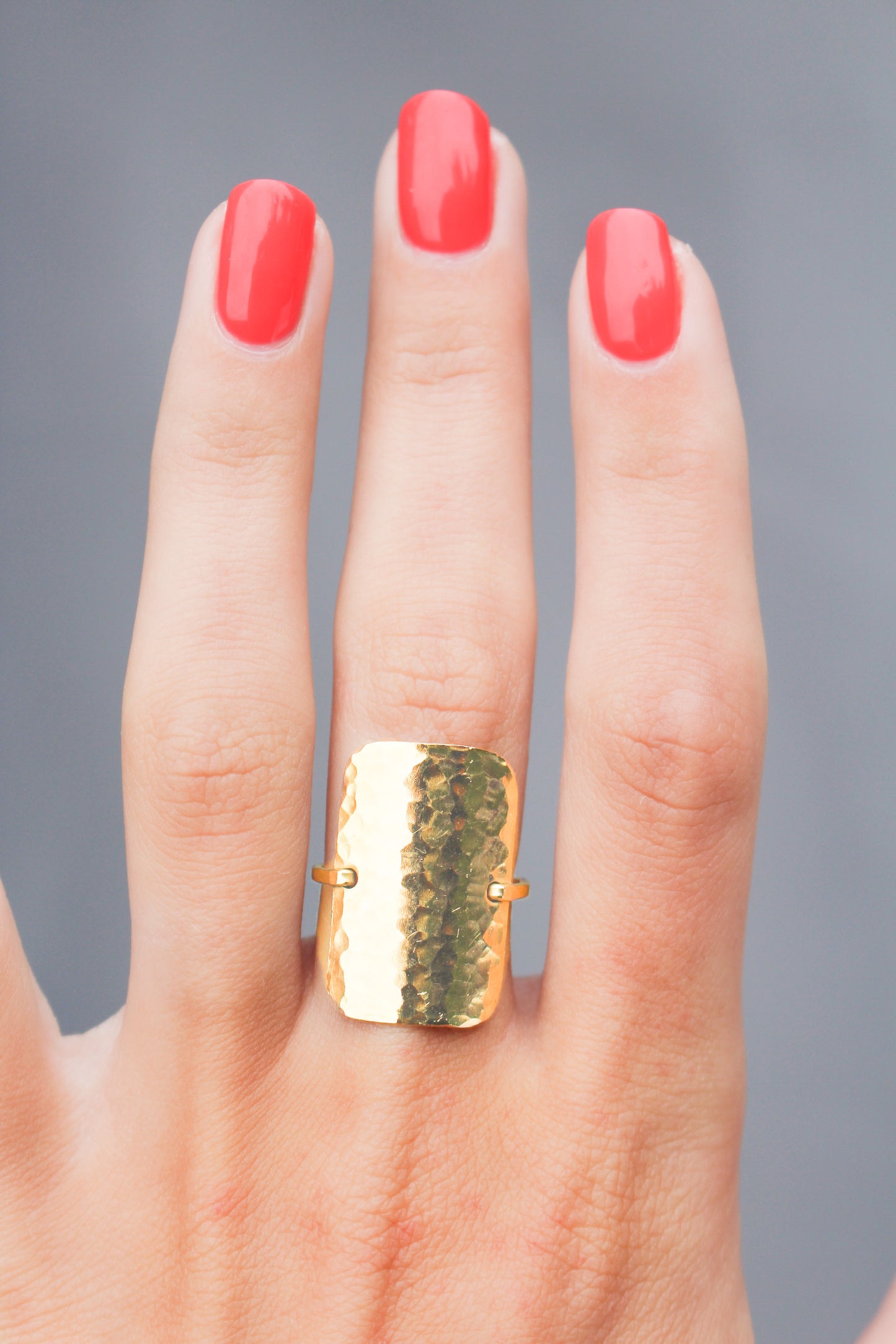 Gold Filled Rectangle Shield Ring