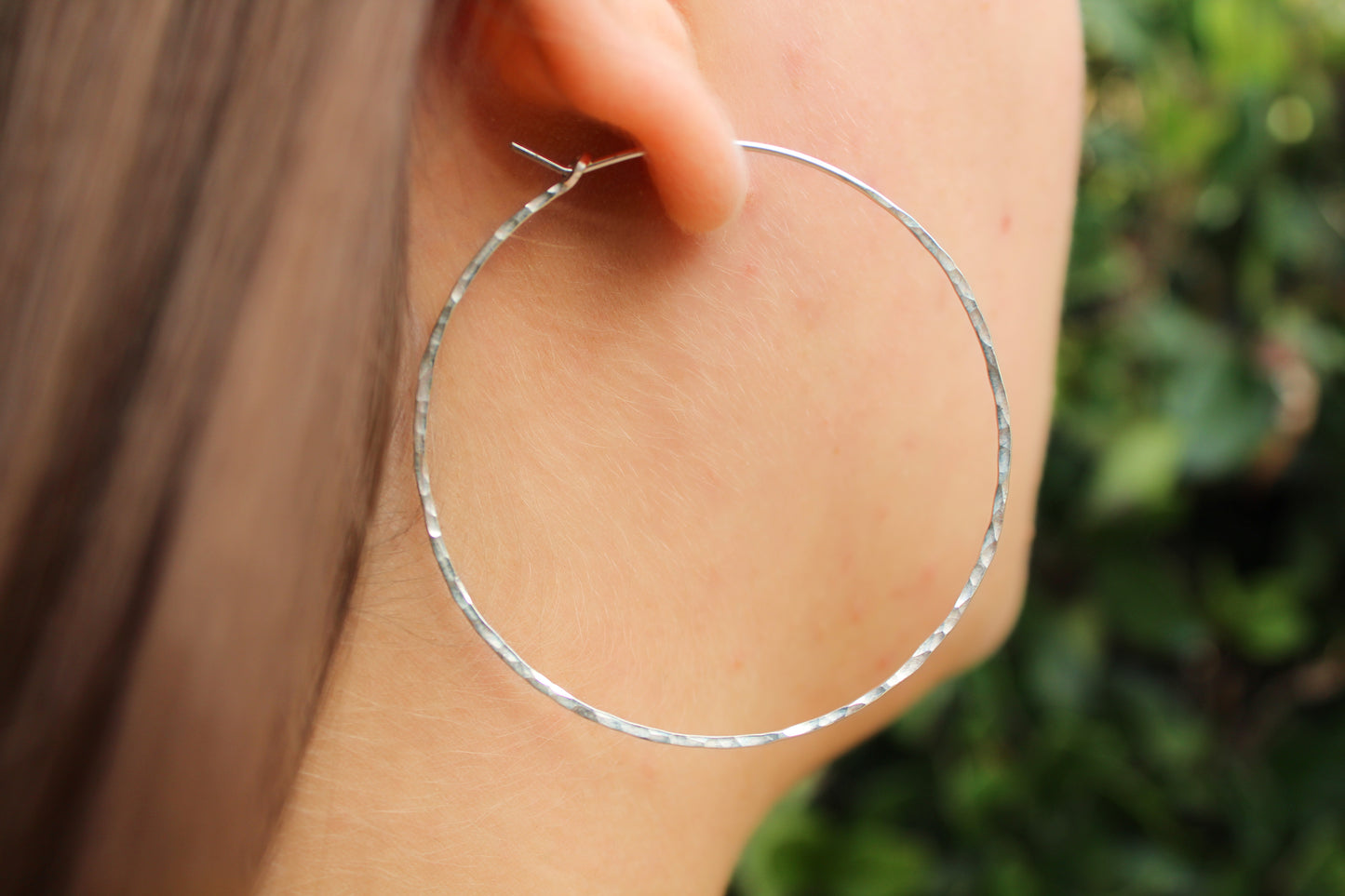 Gold Hoop Earrings, Dainty Hammered Hoops