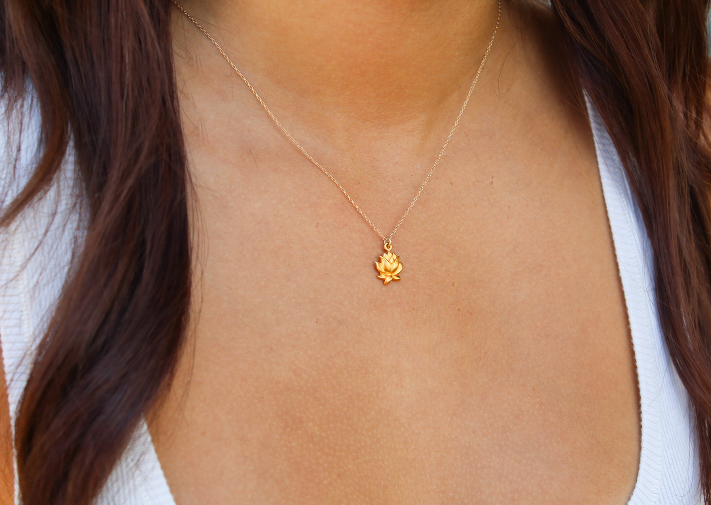 Gold Vermeil Lotus Necklace