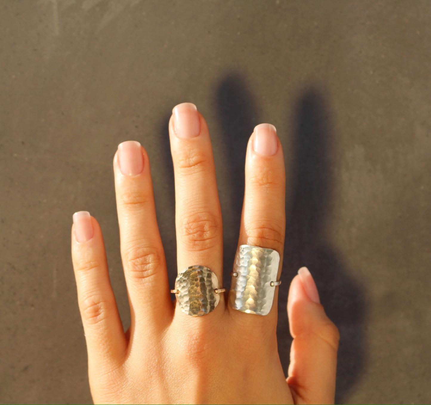 Sterling Silver Rectangle Shield Ring