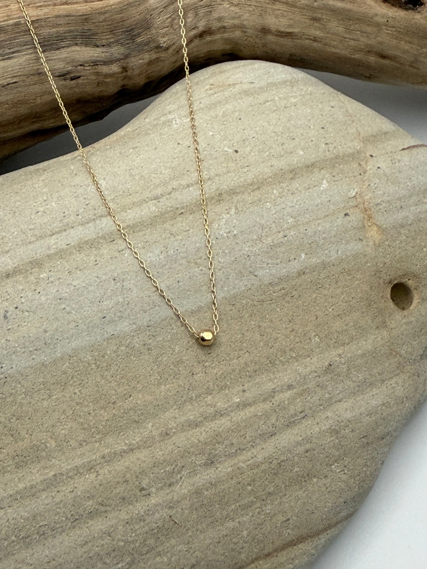 Tiny Gold Filled Faceted Bead Necklace, Choose the number of Beads My Store