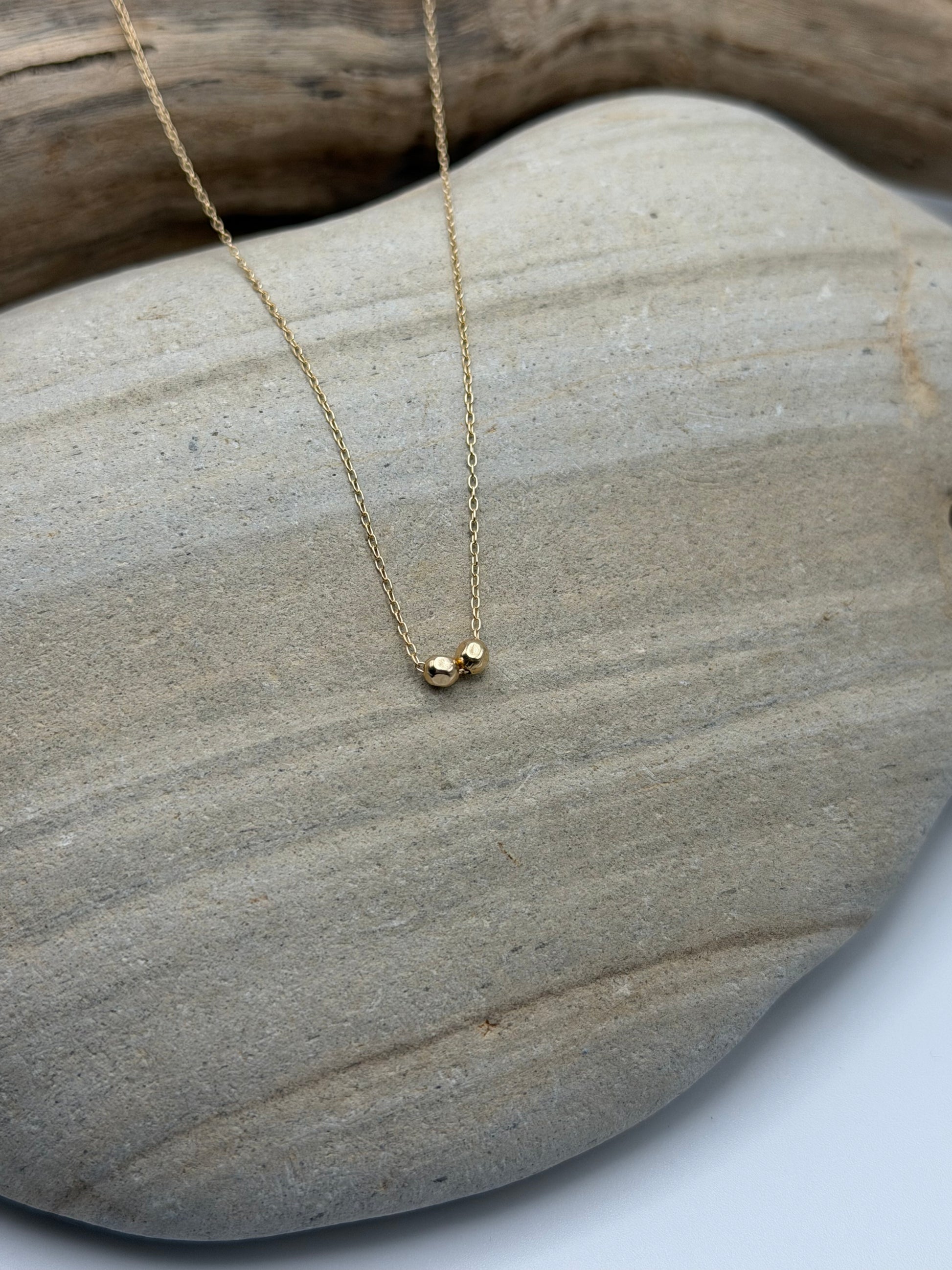 Tiny Gold Filled Faceted Bead Necklace, Choose the number of Beads My Store