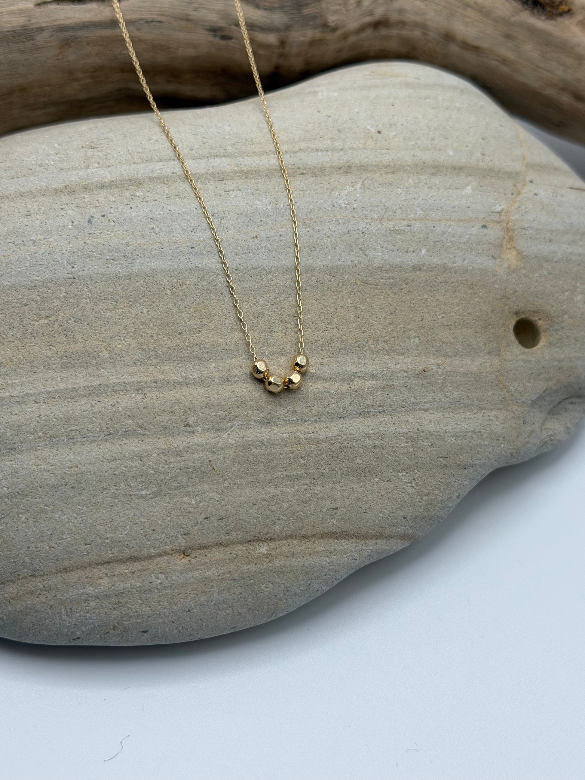 Tiny Gold Filled Faceted Bead Necklace, Choose the number of Beads My Store