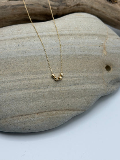 Tiny Gold Filled Faceted Bead Necklace, Choose the number of Beads My Store