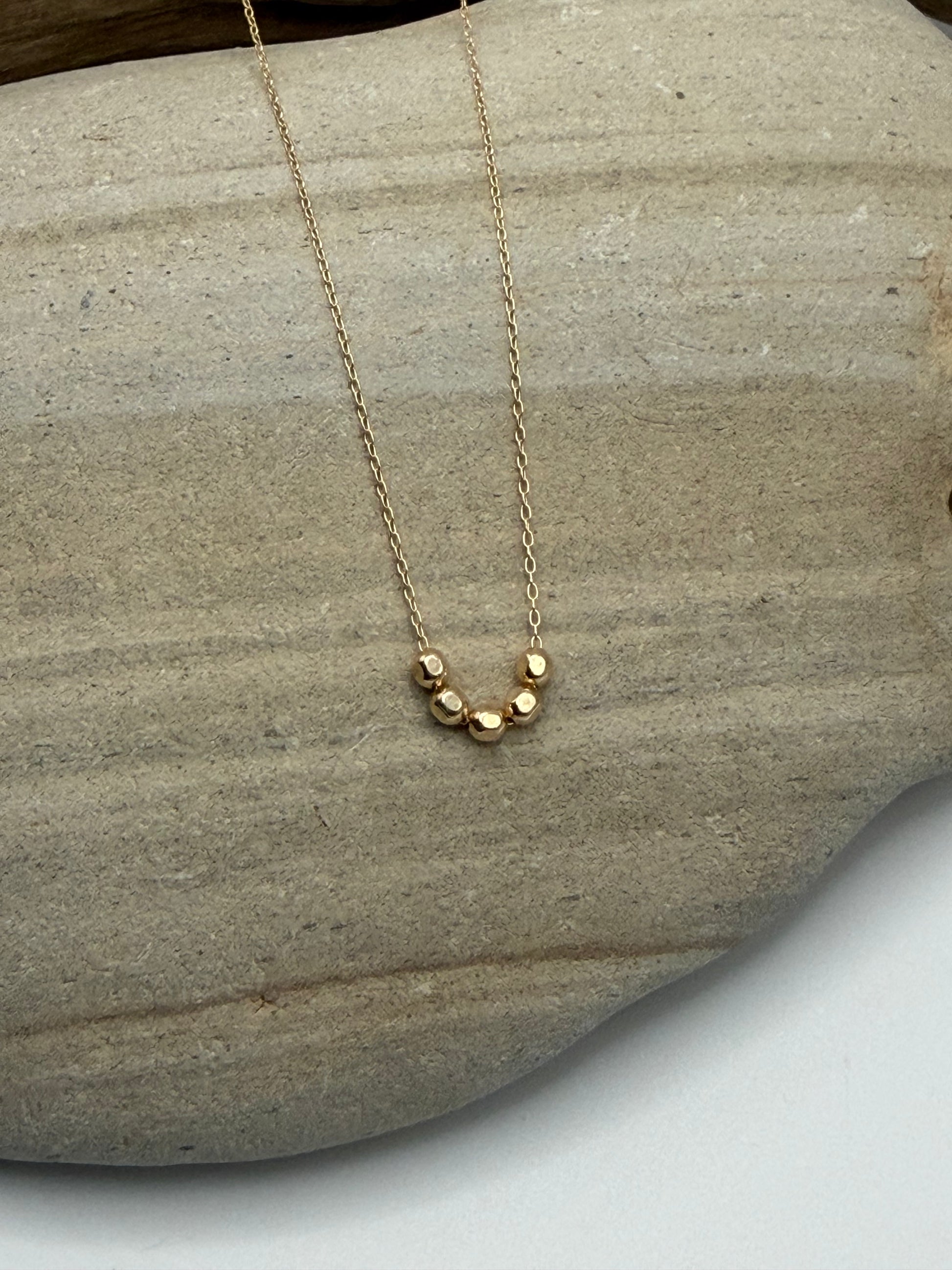 Tiny Gold Filled Faceted Bead Necklace, Choose the number of Beads My Store