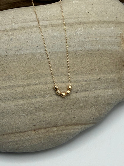 Tiny Gold Filled Faceted Bead Necklace, Choose the number of Beads My Store