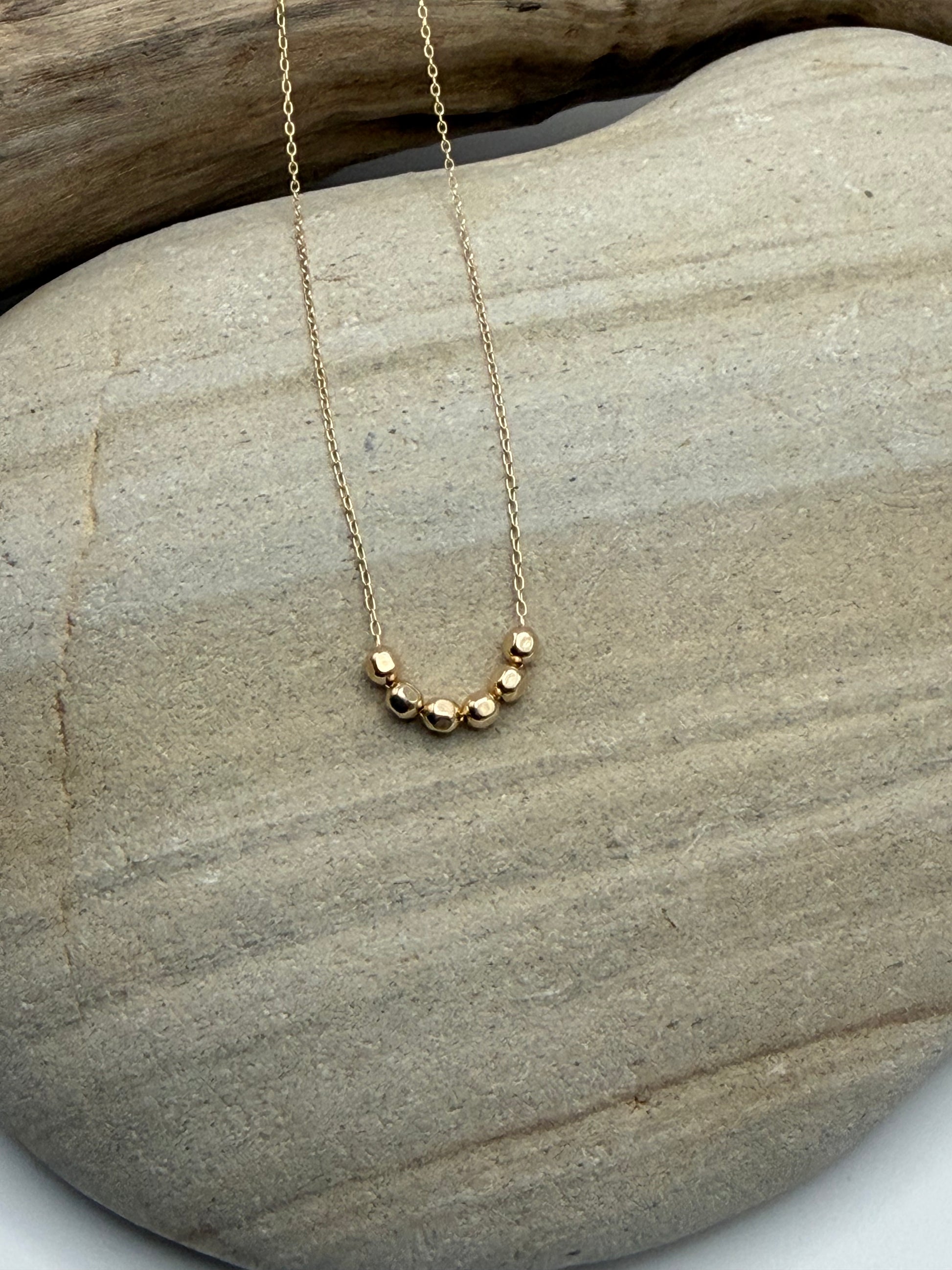 Tiny Gold Filled Faceted Bead Necklace, Choose the number of Beads My Store