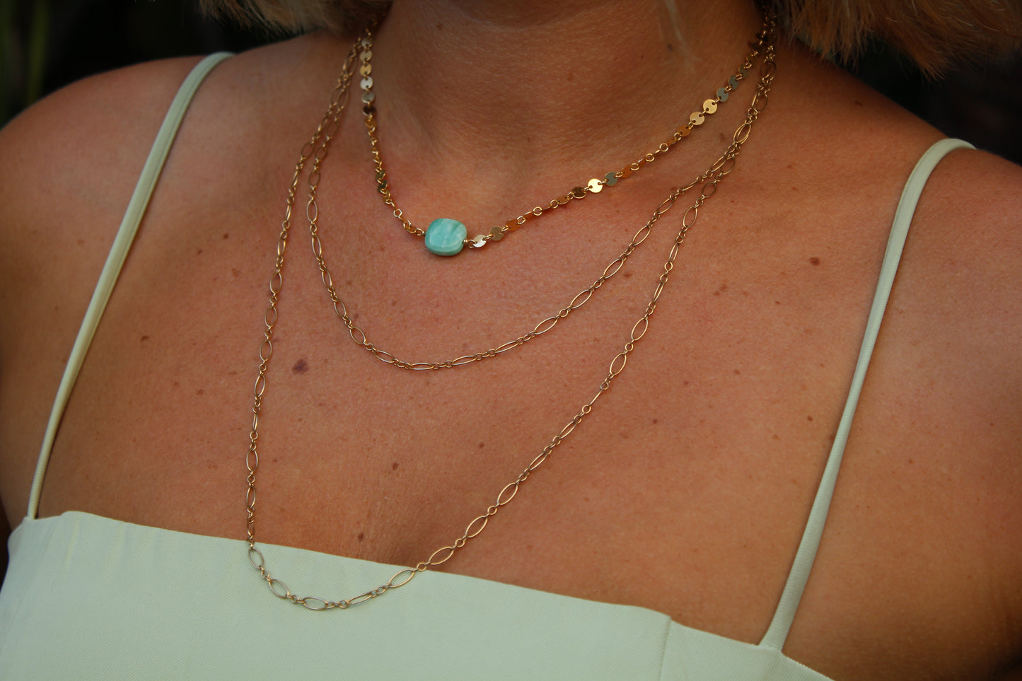 Amazonite Sequin Necklace