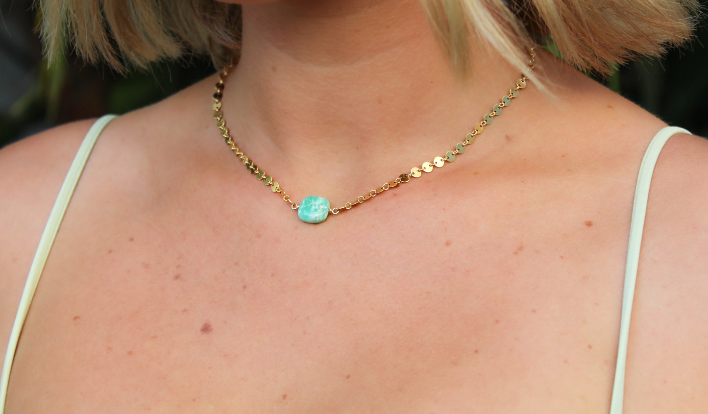 Amazonite Sequin Necklace