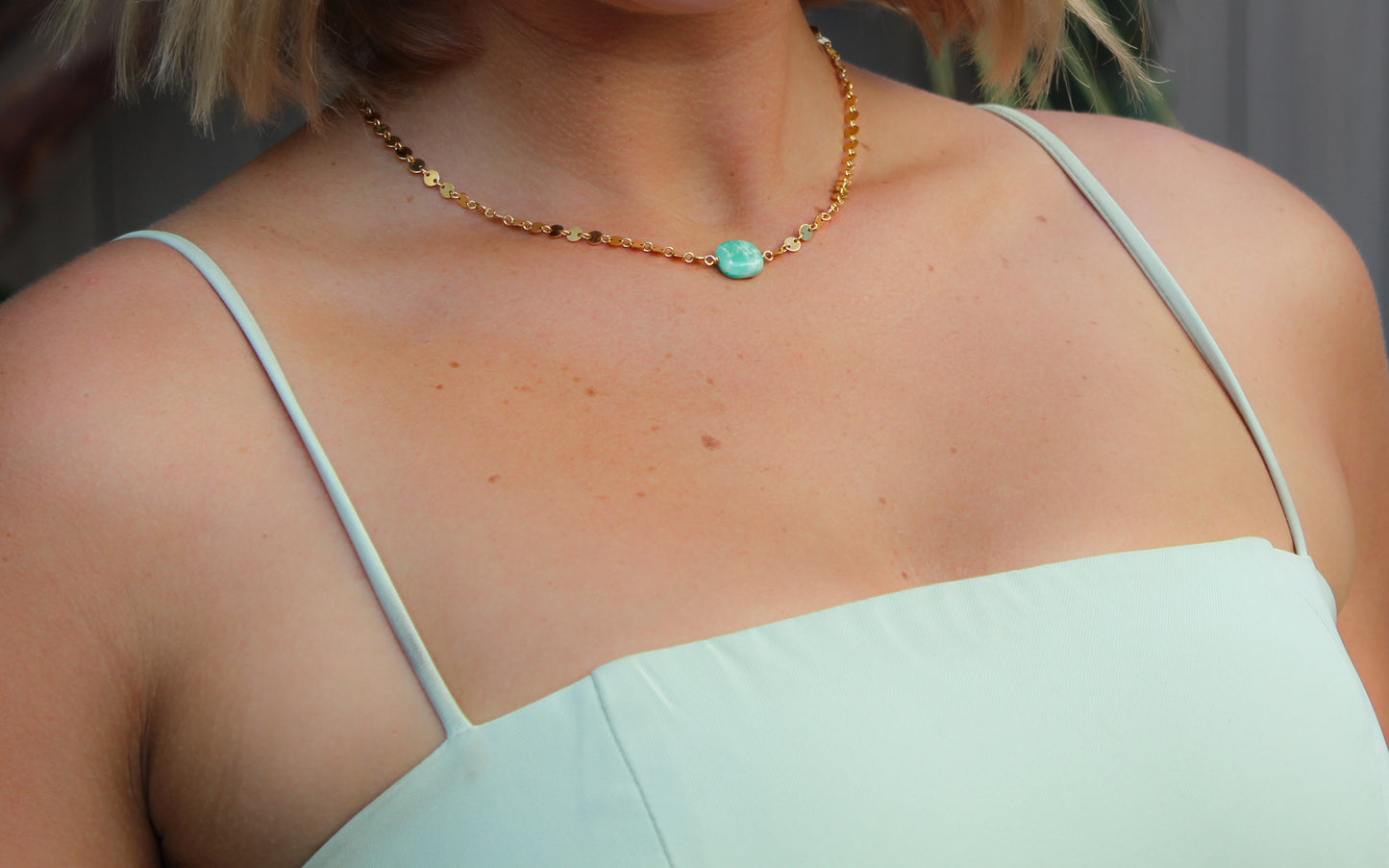 Amazonite Sequin Necklace