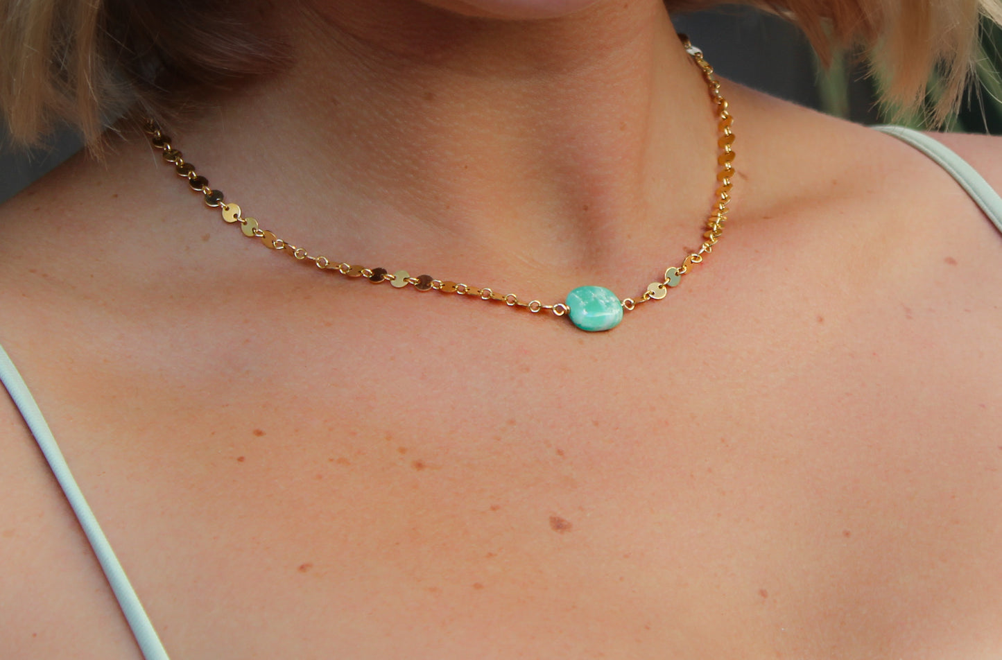 Amazonite Sequin Necklace