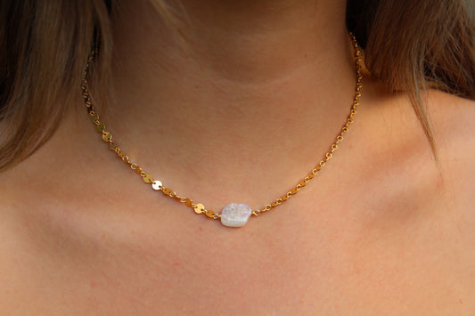 Moonstone Sequin Necklace